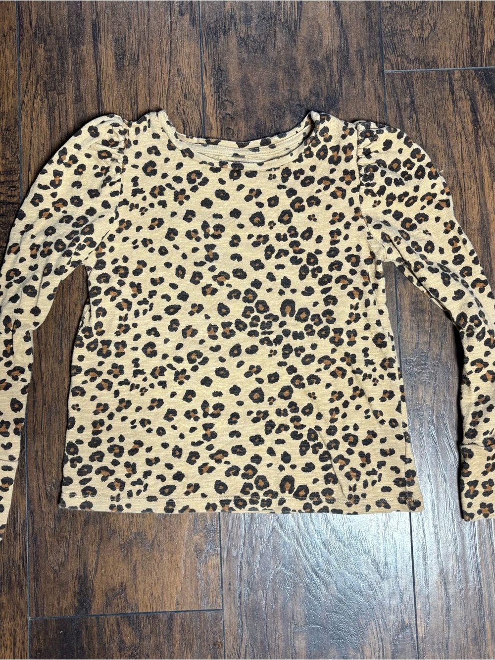 Gap Kids Girls Size Small (6-7) Leopard Print Long Sleeve Top 100% Cotton